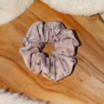 Chouchou velours rose argenté