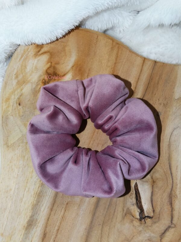 Chouchou Velours Vieux Rose