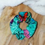 Chouchou Velours Vert motifs animaux