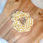 Chouchou vichy grands carreaux jaune