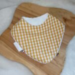 Bavoir Bandana Vichy grands carreaux Jaune